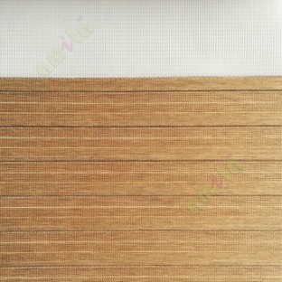 Brown color horizontal stripes textured finished background with transparent net finished fabric zebra blind